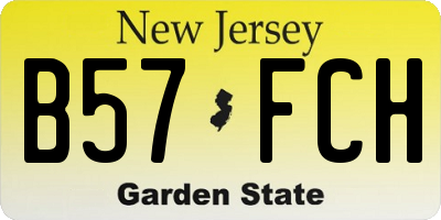 NJ license plate B57FCH