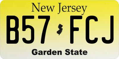 NJ license plate B57FCJ