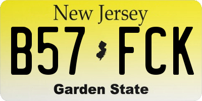 NJ license plate B57FCK