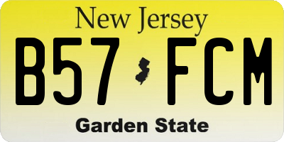 NJ license plate B57FCM