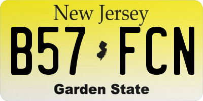 NJ license plate B57FCN