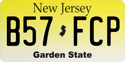 NJ license plate B57FCP