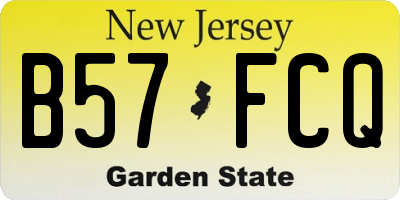 NJ license plate B57FCQ