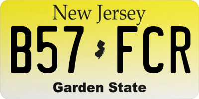 NJ license plate B57FCR