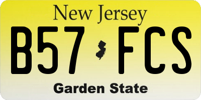 NJ license plate B57FCS