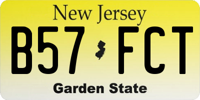 NJ license plate B57FCT