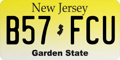 NJ license plate B57FCU