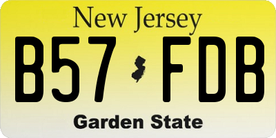 NJ license plate B57FDB