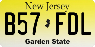 NJ license plate B57FDL