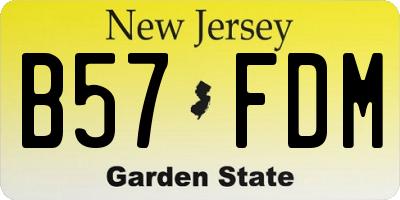 NJ license plate B57FDM