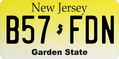 NJ license plate B57FDN