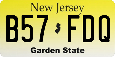 NJ license plate B57FDQ