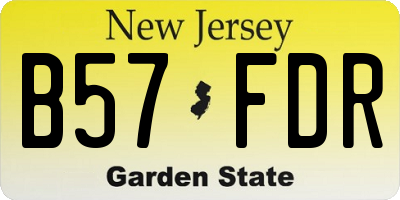 NJ license plate B57FDR