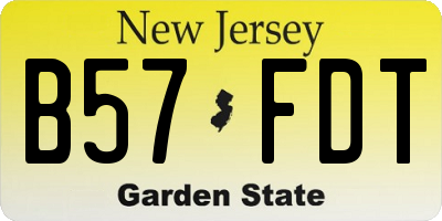 NJ license plate B57FDT