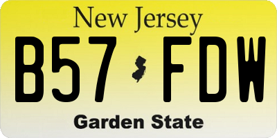 NJ license plate B57FDW