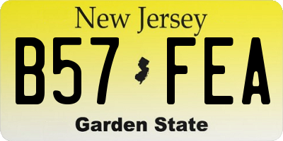 NJ license plate B57FEA