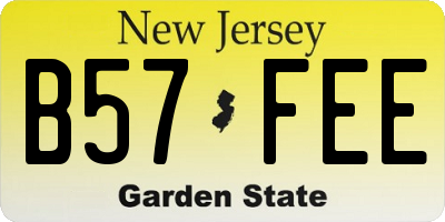 NJ license plate B57FEE