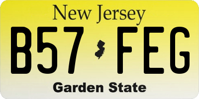 NJ license plate B57FEG