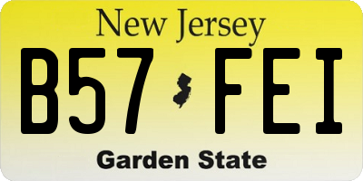 NJ license plate B57FEI