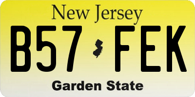 NJ license plate B57FEK