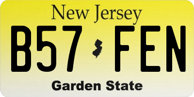 NJ license plate B57FEN