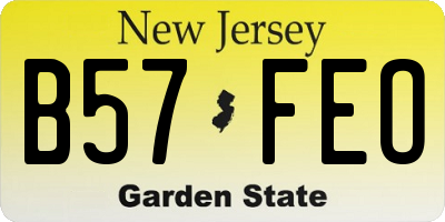 NJ license plate B57FEO