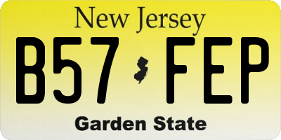 NJ license plate B57FEP