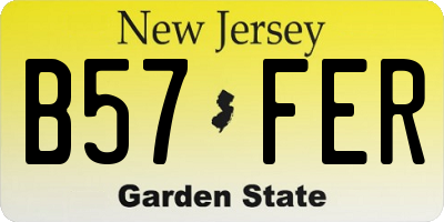 NJ license plate B57FER