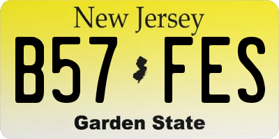 NJ license plate B57FES