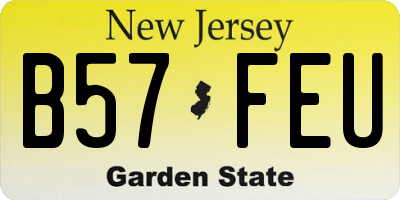 NJ license plate B57FEU