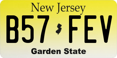 NJ license plate B57FEV