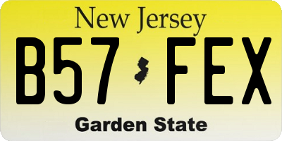 NJ license plate B57FEX