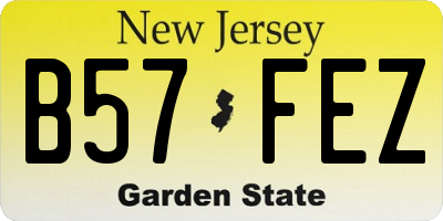 NJ license plate B57FEZ