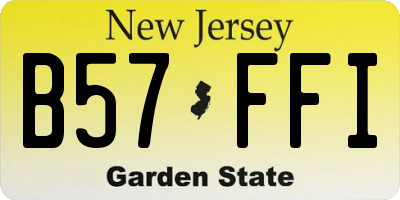 NJ license plate B57FFI