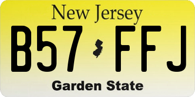 NJ license plate B57FFJ
