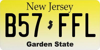 NJ license plate B57FFL