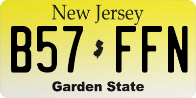 NJ license plate B57FFN