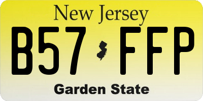 NJ license plate B57FFP