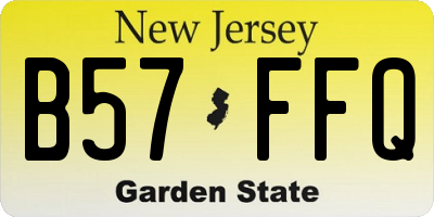 NJ license plate B57FFQ