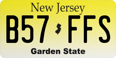 NJ license plate B57FFS