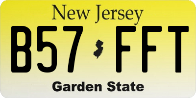 NJ license plate B57FFT