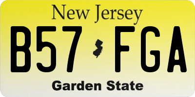 NJ license plate B57FGA