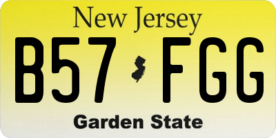 NJ license plate B57FGG