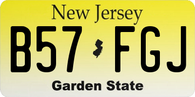 NJ license plate B57FGJ