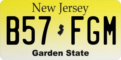 NJ license plate B57FGM
