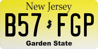 NJ license plate B57FGP