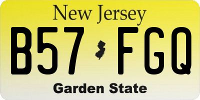 NJ license plate B57FGQ