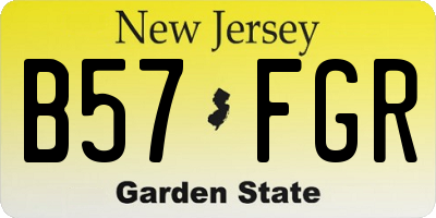 NJ license plate B57FGR