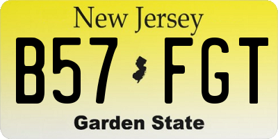 NJ license plate B57FGT