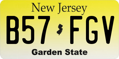 NJ license plate B57FGV